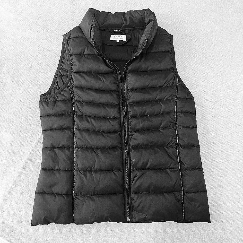 ONLY "I Want it All" Puffer Vest Black Women's Excellent Condition